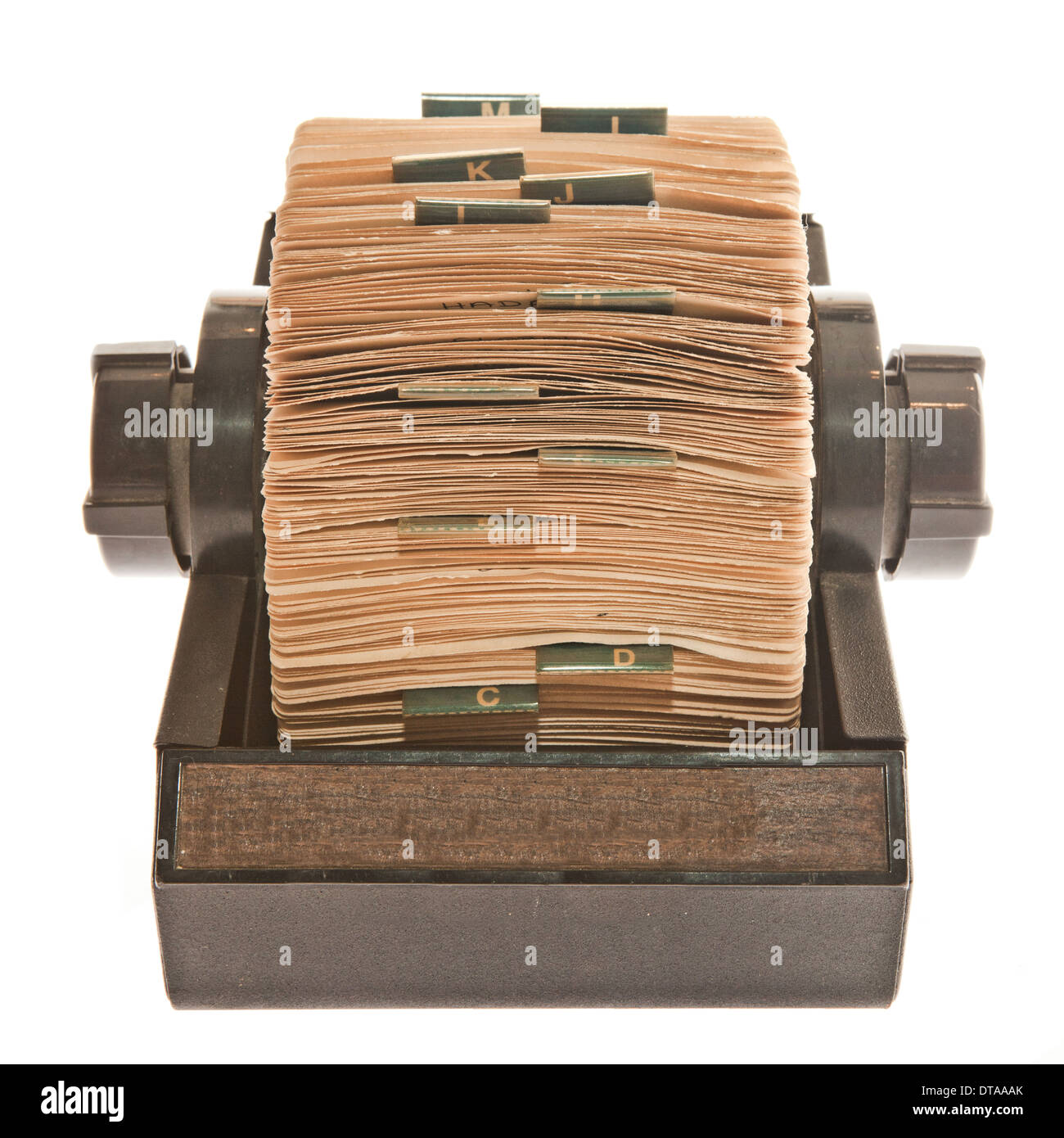 Vieille photo de Rolodex isolated on white Banque D'Images