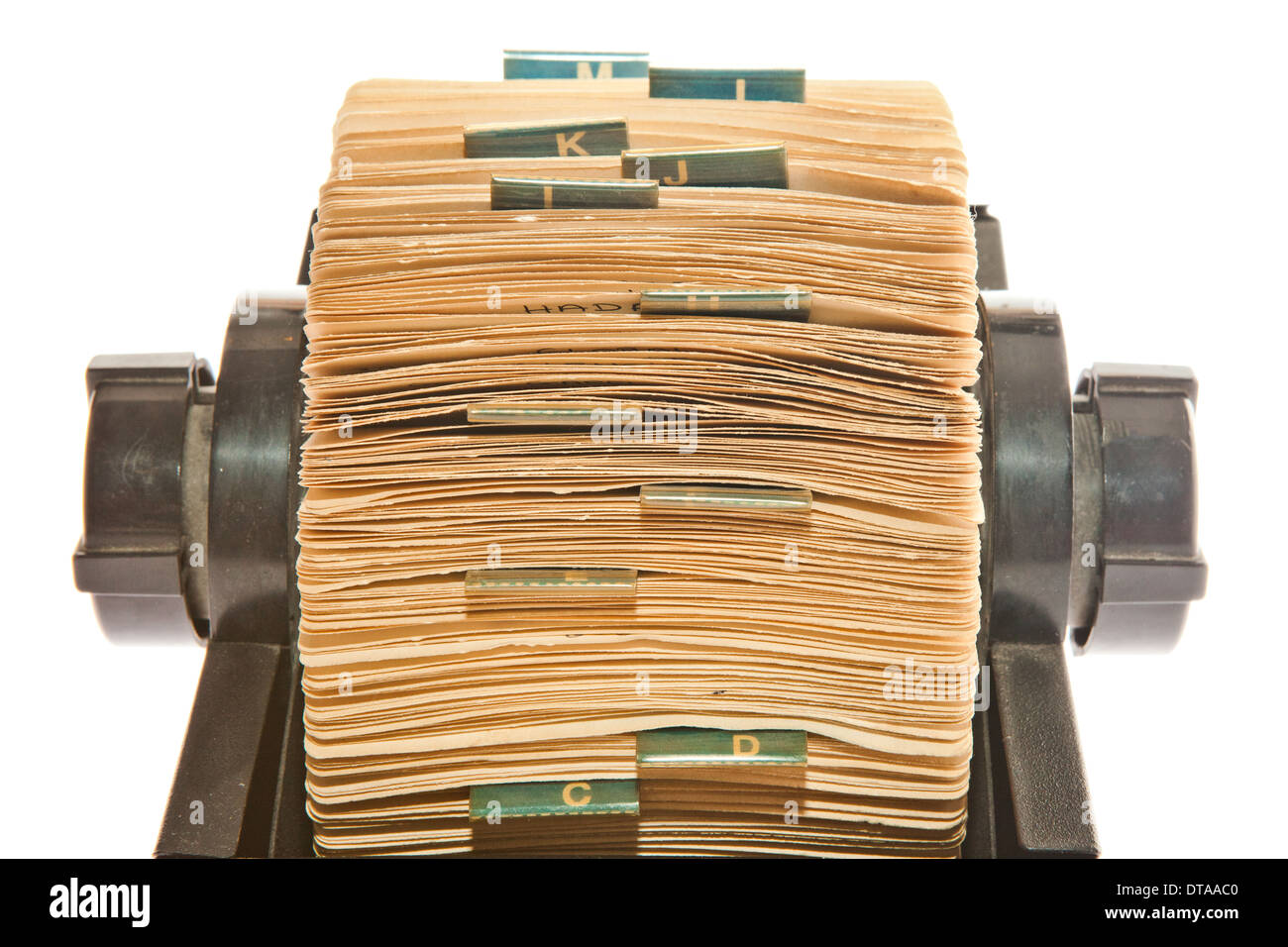 Vieille photo de Rolodex isolated on white Banque D'Images
