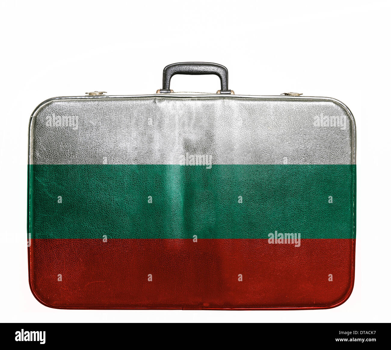 Vintage sac de voyage avec pavillon de la Bulgarie Banque D'Images