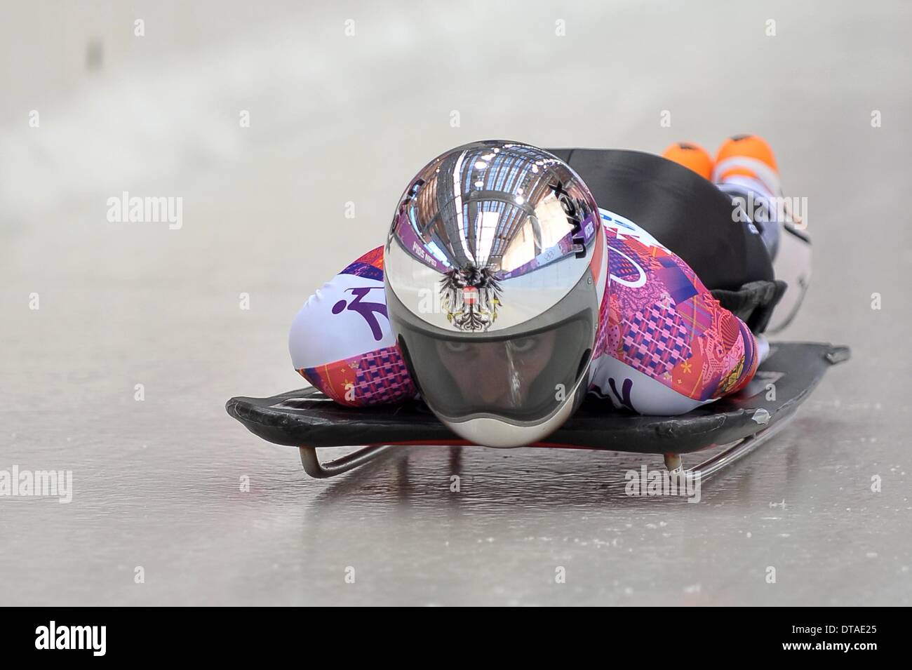 Jeux Olympiques d'hiver de Sotchi 2014 : Janine Flock (AUT). Womens Skeleton - Centre des sports de glisse Sanki - Sotchi - Russie - 13/02/2014 Credit : Sport en images/Alamy Live News Banque D'Images