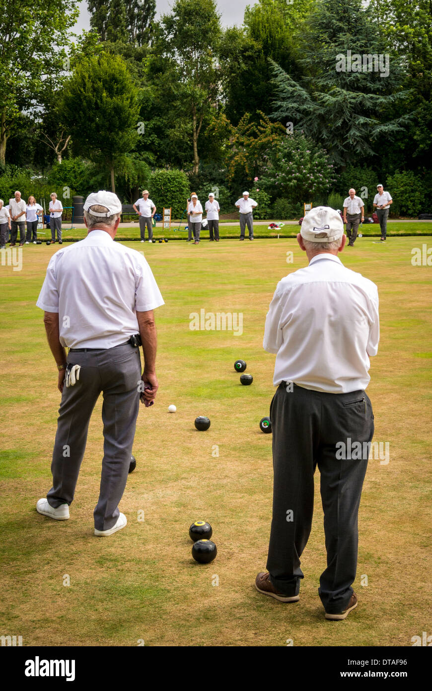 Jeu de bowling en cours Banque D'Images