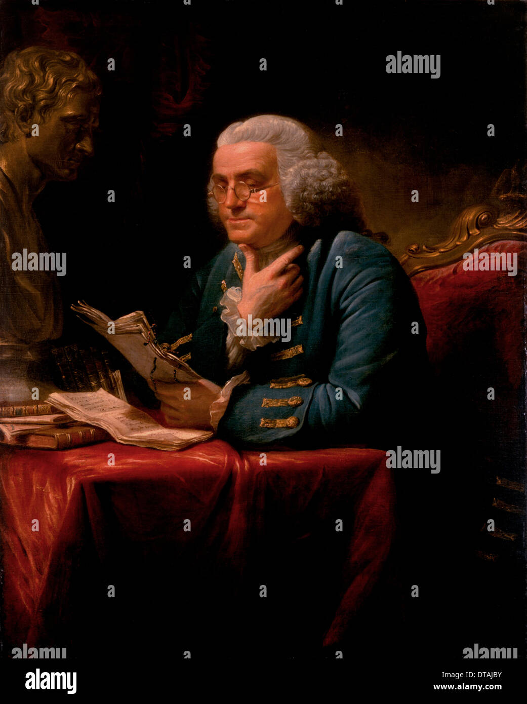 Portrait de Benjamin Franklin, 1767. Artiste : Martin, David (1737-1797) Banque D'Images