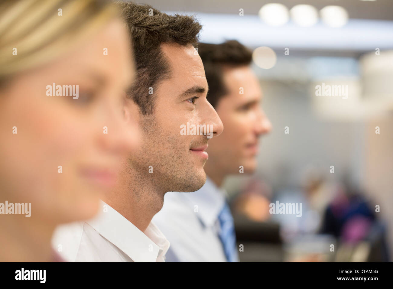 Groupe hommes femme profil office line Banque D'Images