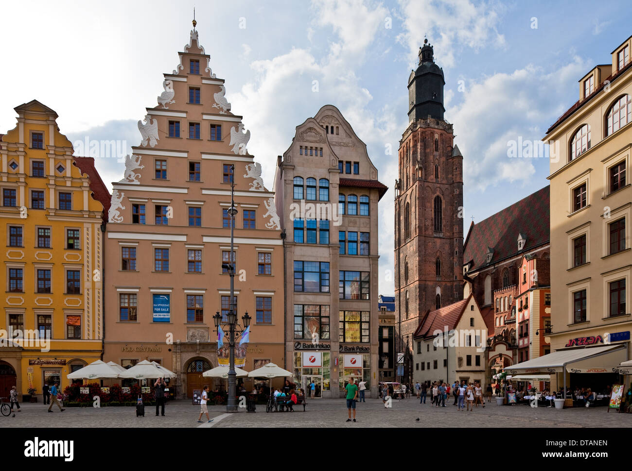 Wroclaw Breslau, Nordwestecke Marktplatz Banque D'Images