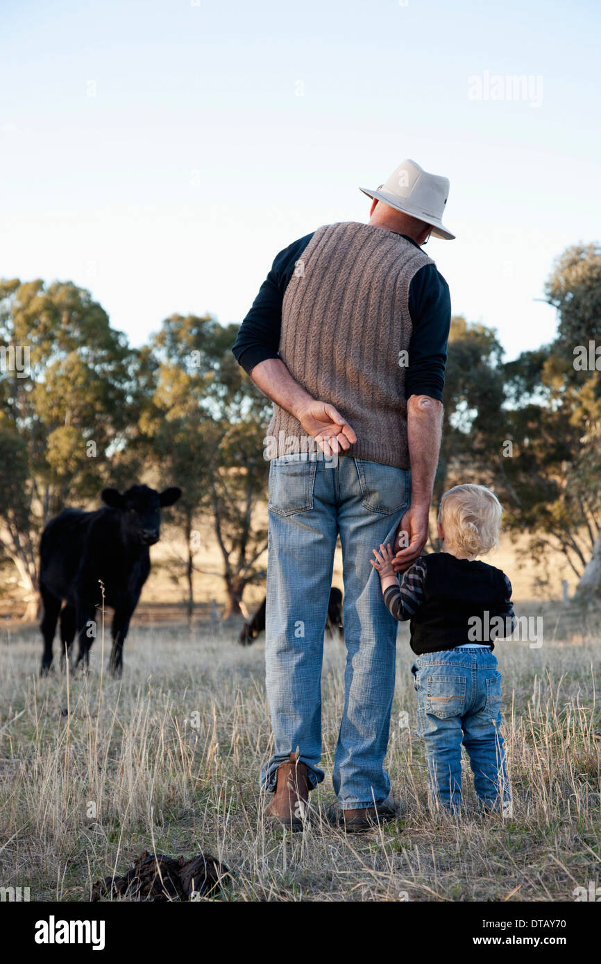 Grand-père avec son petit-fils Banque D'Images