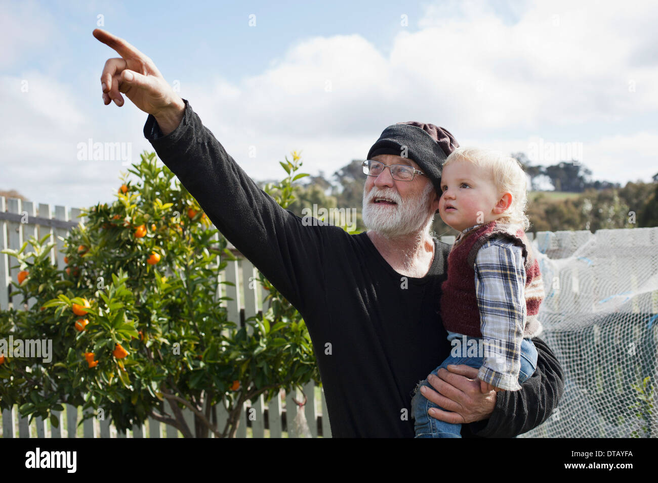 Grand-père avec son petit-fils Banque D'Images