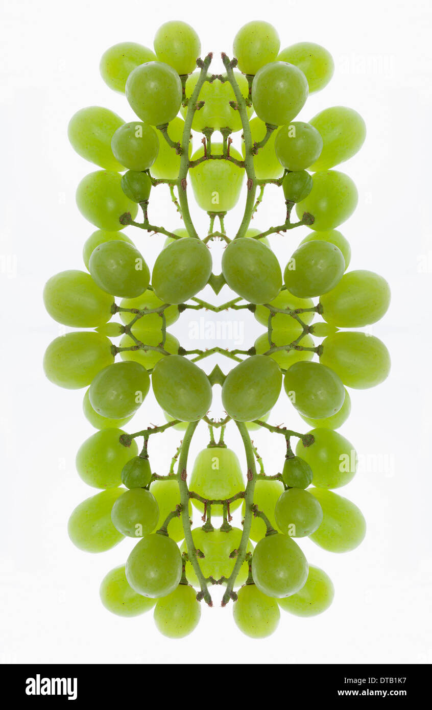 Un composite numérique d'images en miroir d'un arrangement de raisins Banque D'Images
