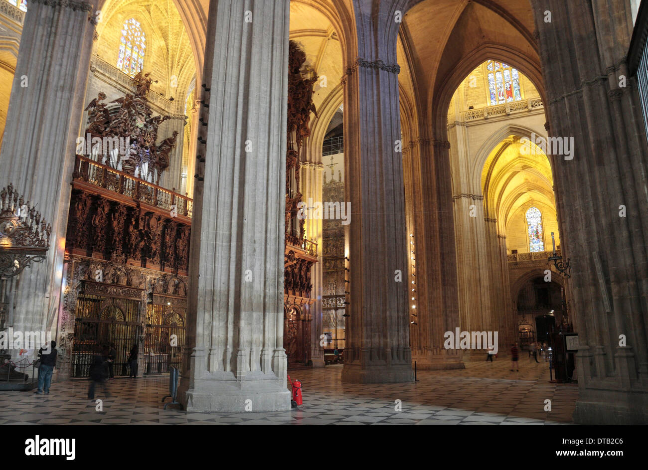 Vue générale à l'intérieur de la Cathédrale de Séville (Catedral) Séville, Andalousie, espagne. Banque D'Images