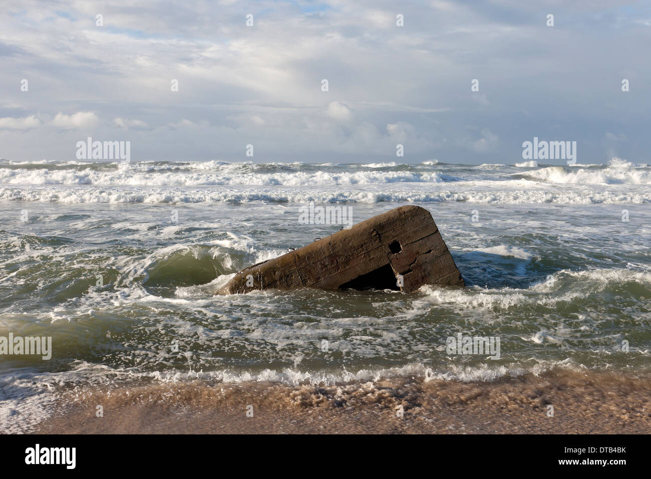 Vorupor, Danemark, un Peilbunker à partir de la Seconde Guerre mondiale Banque D'Images