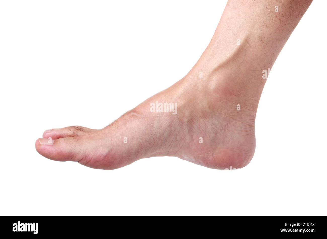 Pied nu de l homme asiatique sur fond blanc Photo Stock Alamy