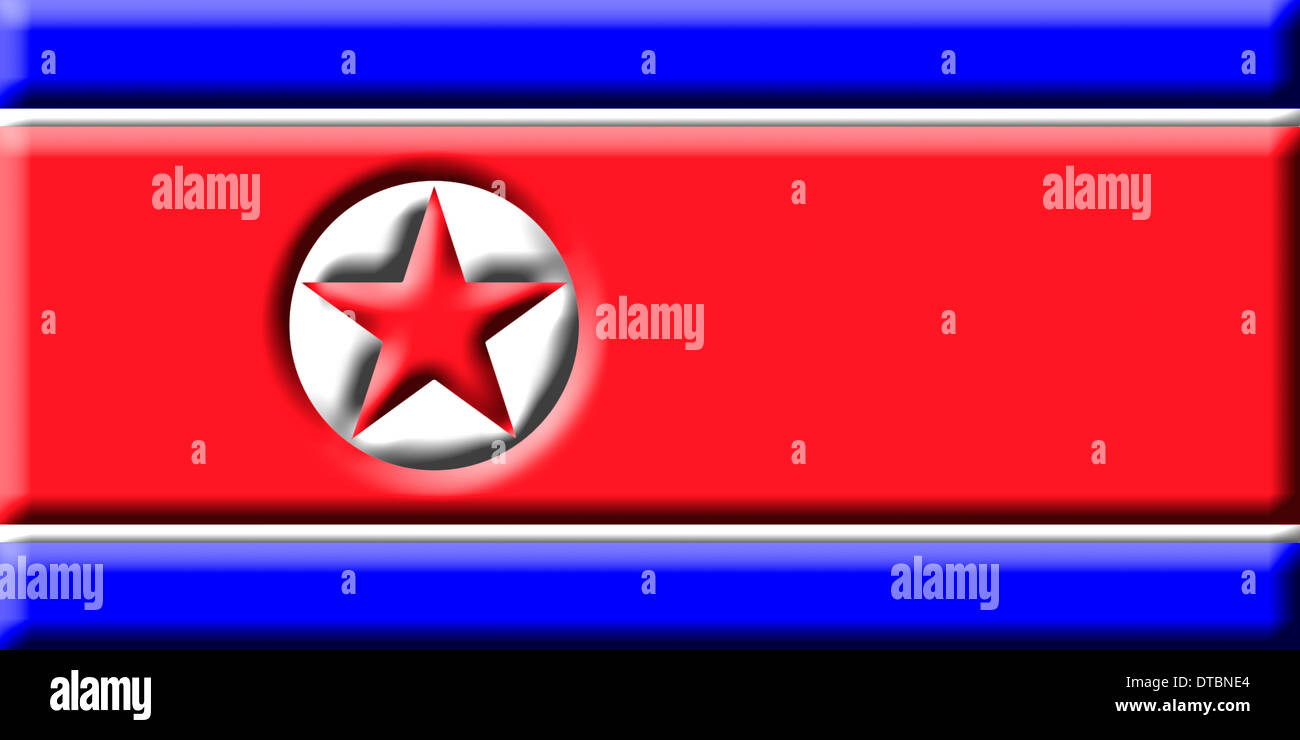 La République populaire démocratique de Corée / Corée du Nord - drapeau national. Banque D'Images