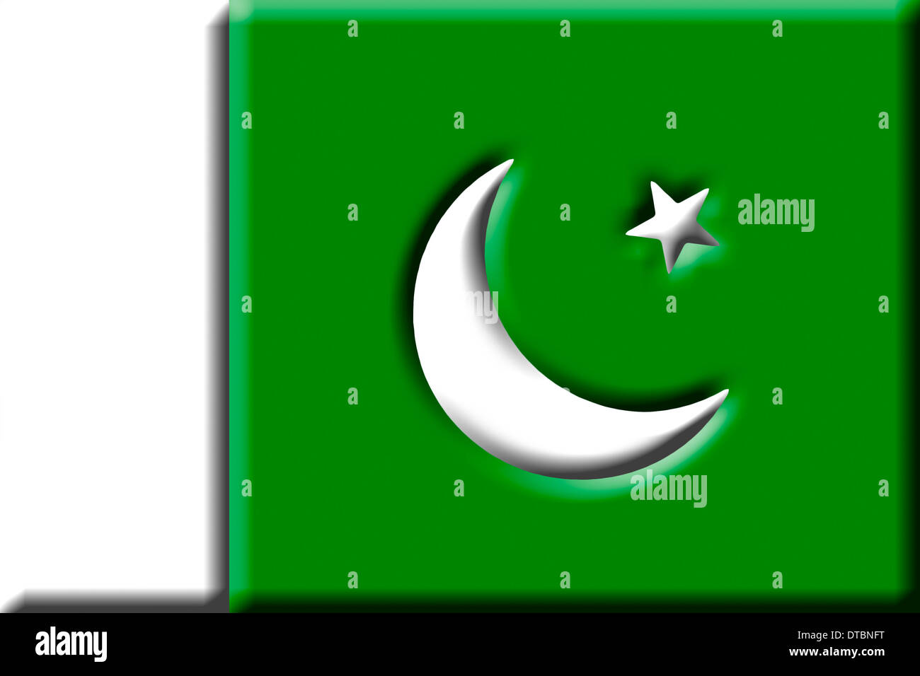 République islamique du Pakistan - drapeau national. Banque D'Images