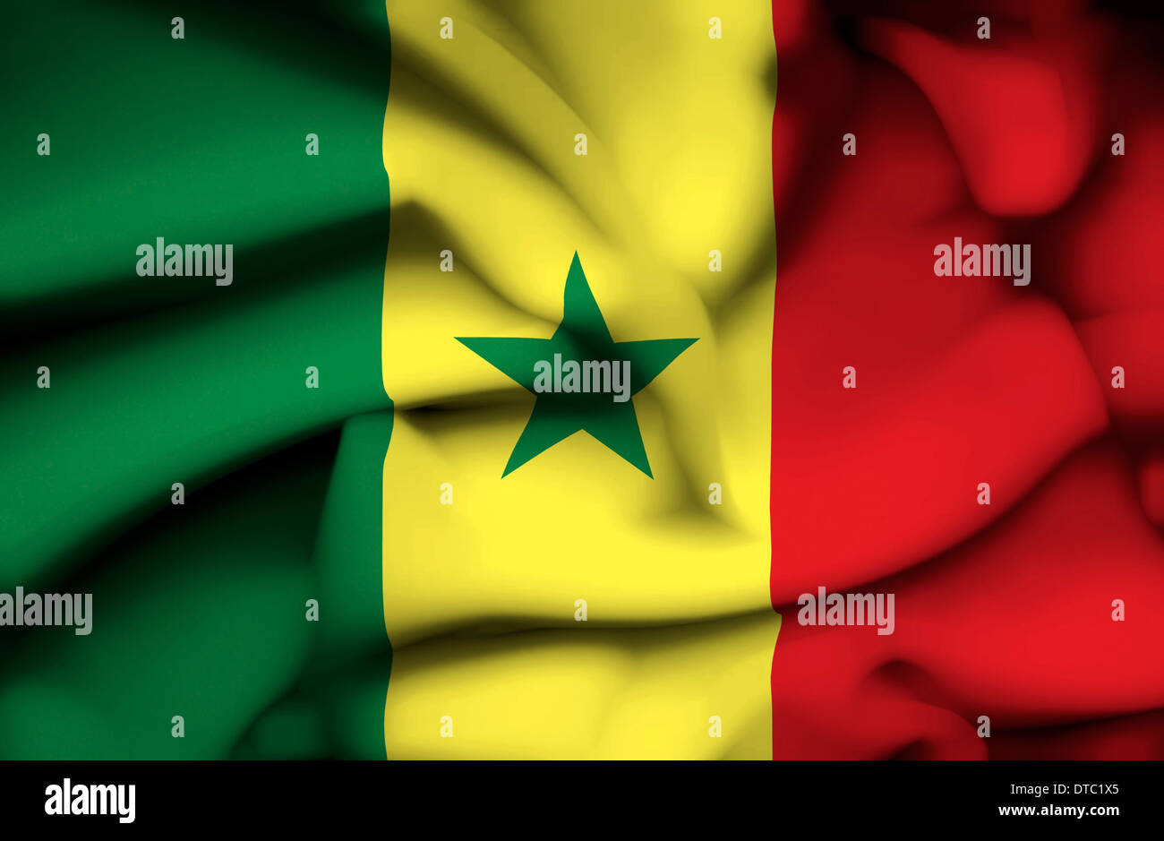 Sénégal waving flag Banque D'Images