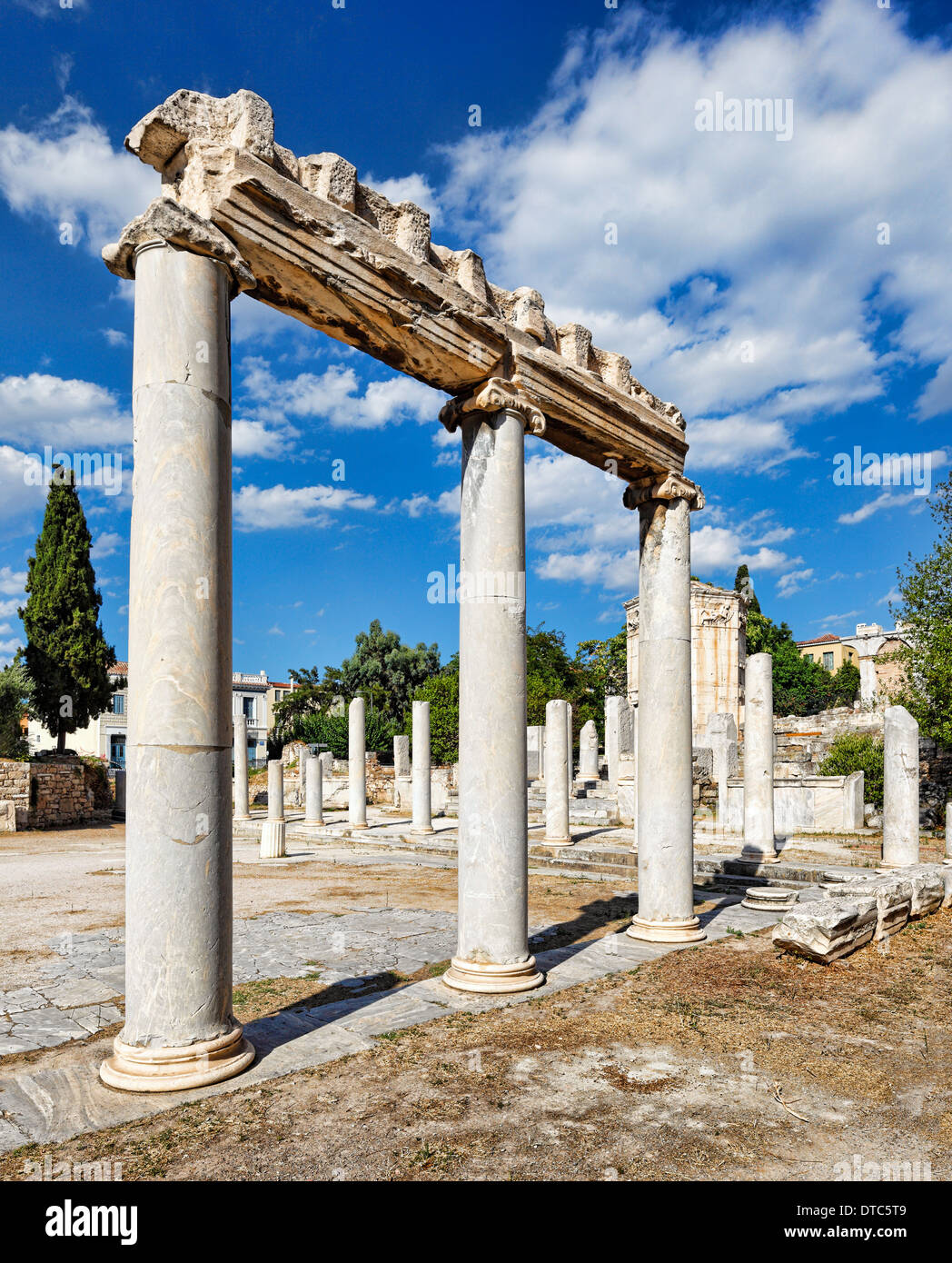 Le Sud de l'Agora romaine à portique, Grèce Banque D'Images
