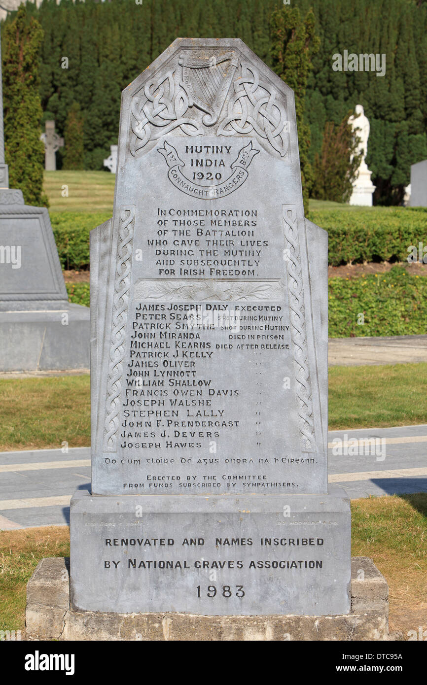 Connaught Rangers 1er mémorial au cimetière de mutins Glasnevin à Dublin, Irlande Banque D'Images