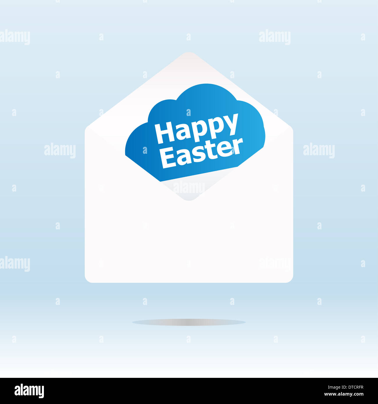 Couvrir avec pâques texte sur blue cloud, maison de vacances concept Banque D'Images