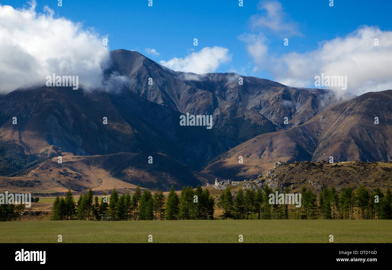 La colline du château, Kura Tawhiti, formations de roche calcaire, Arthurs Pass, île du Sud, Nouvelle-Zélande Banque D'Images