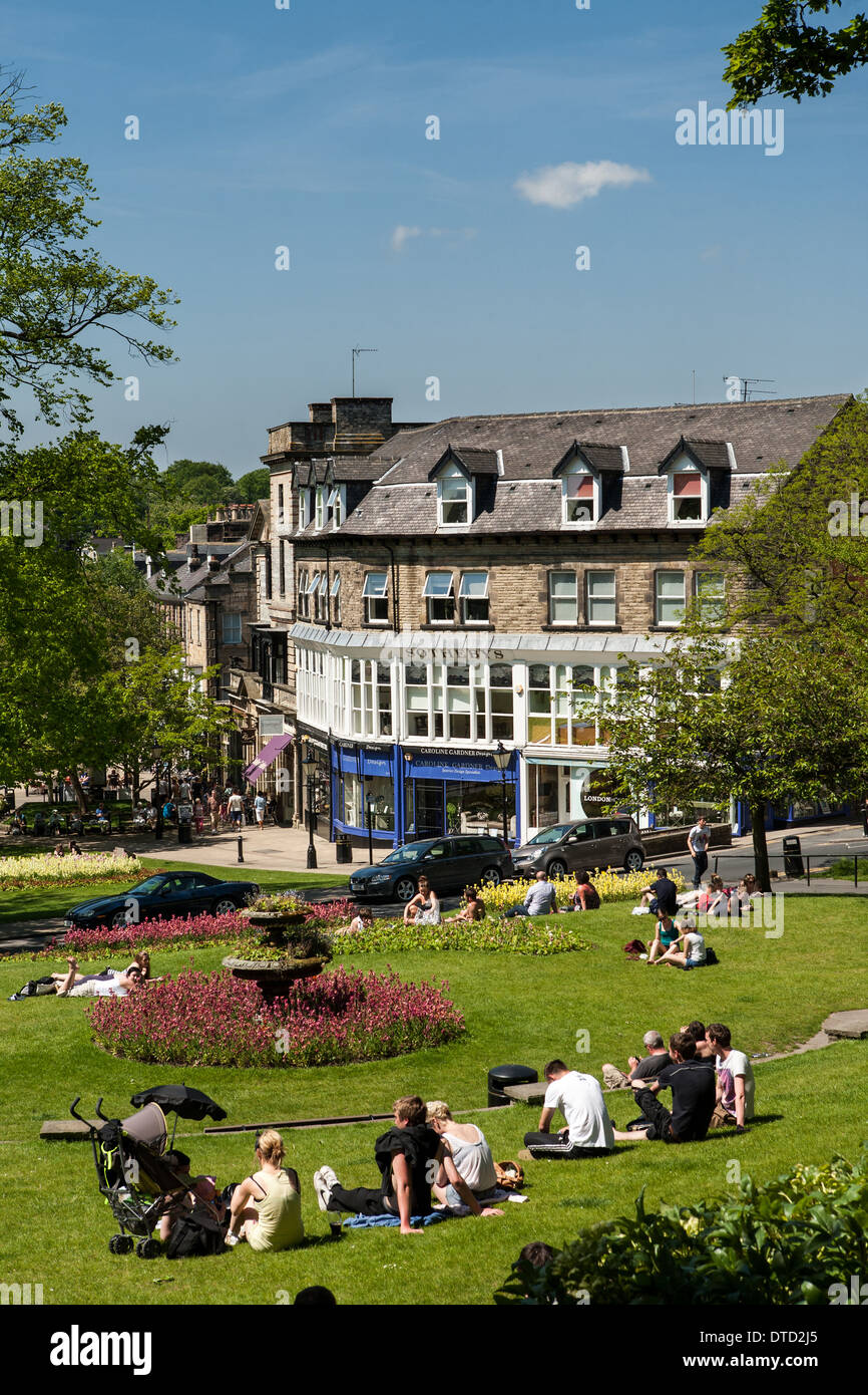 Le parc Stray à Sunshine, Harrogate, Yorkshire, Angleterre Banque D'Images