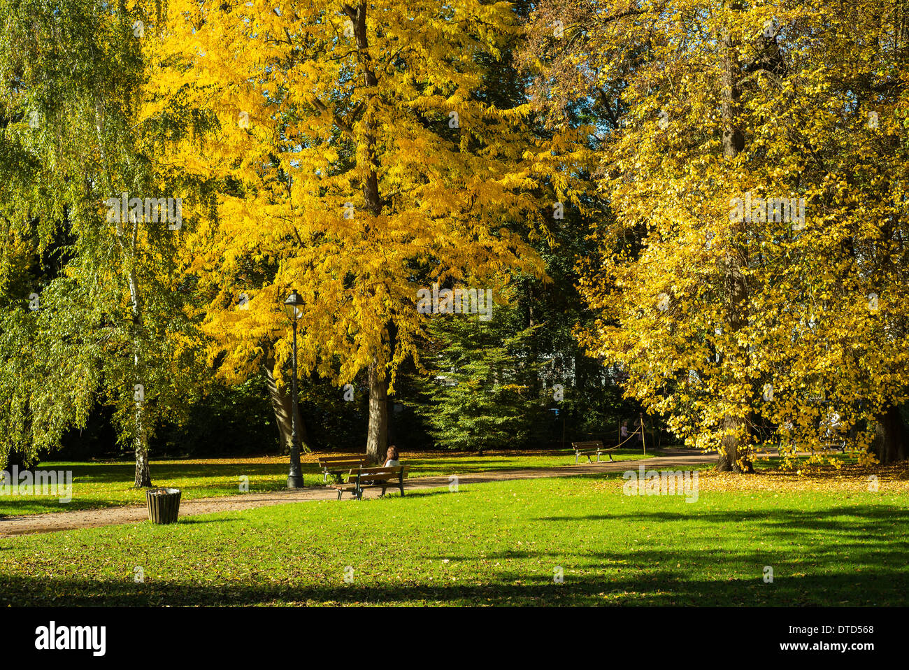 Le parc de l'orangerie en automne Strasbourg Alsace France Banque D'Images