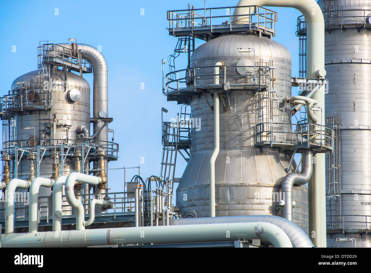 Raffinerie de pétrole à Europoort, Rotterdam, Pays-Bas Banque D'Images