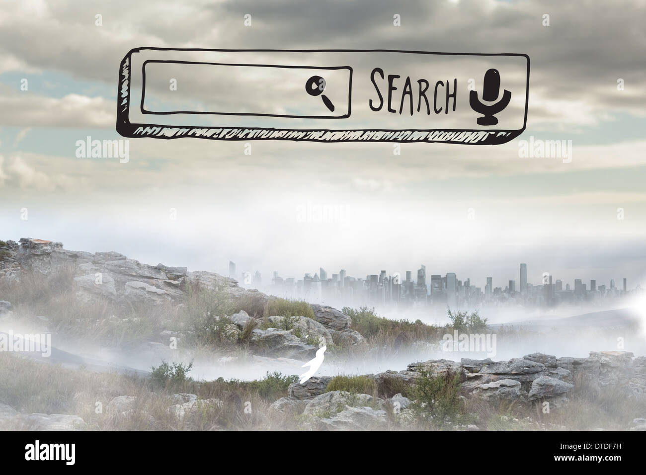 Image composite de barre de recherche doodle Banque D'Images