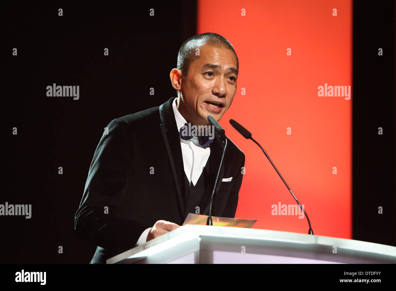 Berlin, Chinese Hongkong acteur Tony Leung assiste à la cérémonie de remise des prix de la 64e Berlinale Festival International du Film de Berlin. Feb 15, 2014. Membre du jury, l'acteur Tony Leung Chinese Hongkong assiste à la cérémonie de remise des prix de la 64e Berlinale Festival International du Film de Berlin, le 15 février 2014. © Zhang Fan/Xinhua/Alamy Live News Banque D'Images