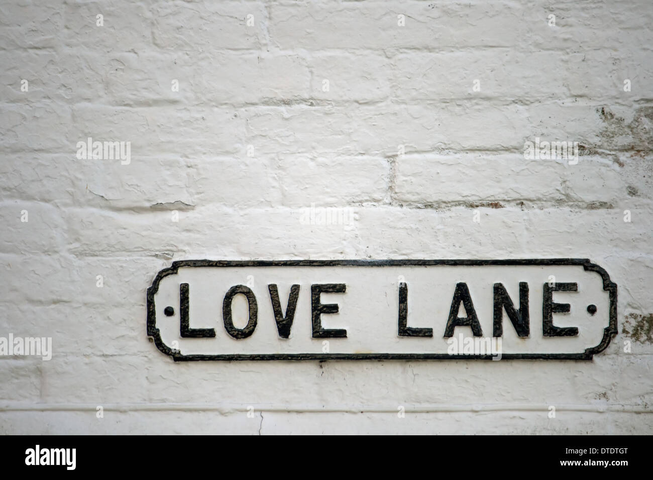 Love Lane nom de rue à Weymouth, Dorset, Banque D'Images