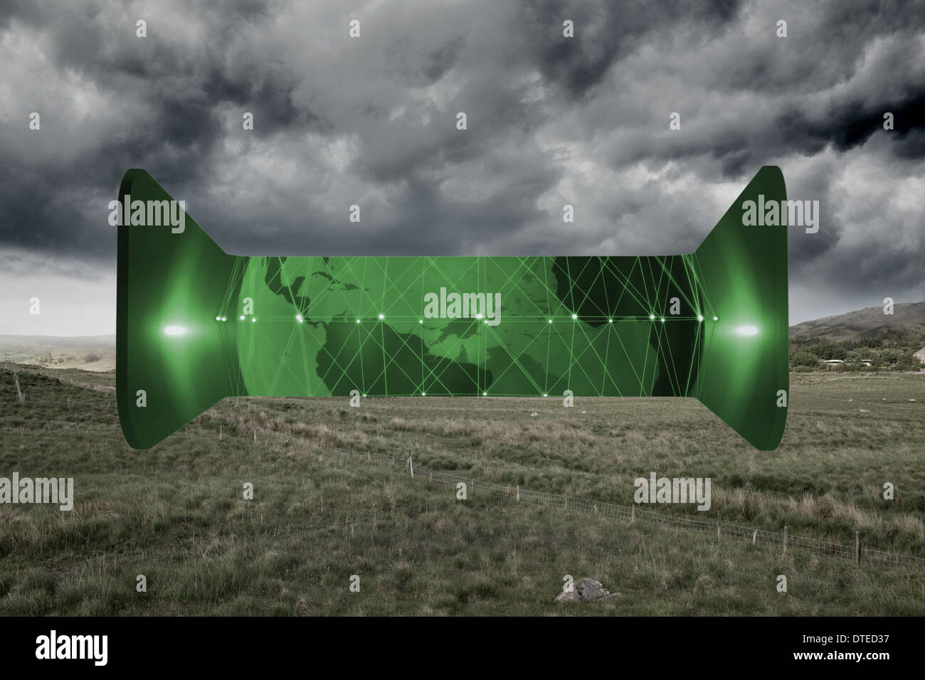 Image composite de la terre verte sur l'écran de résumé Banque D'Images