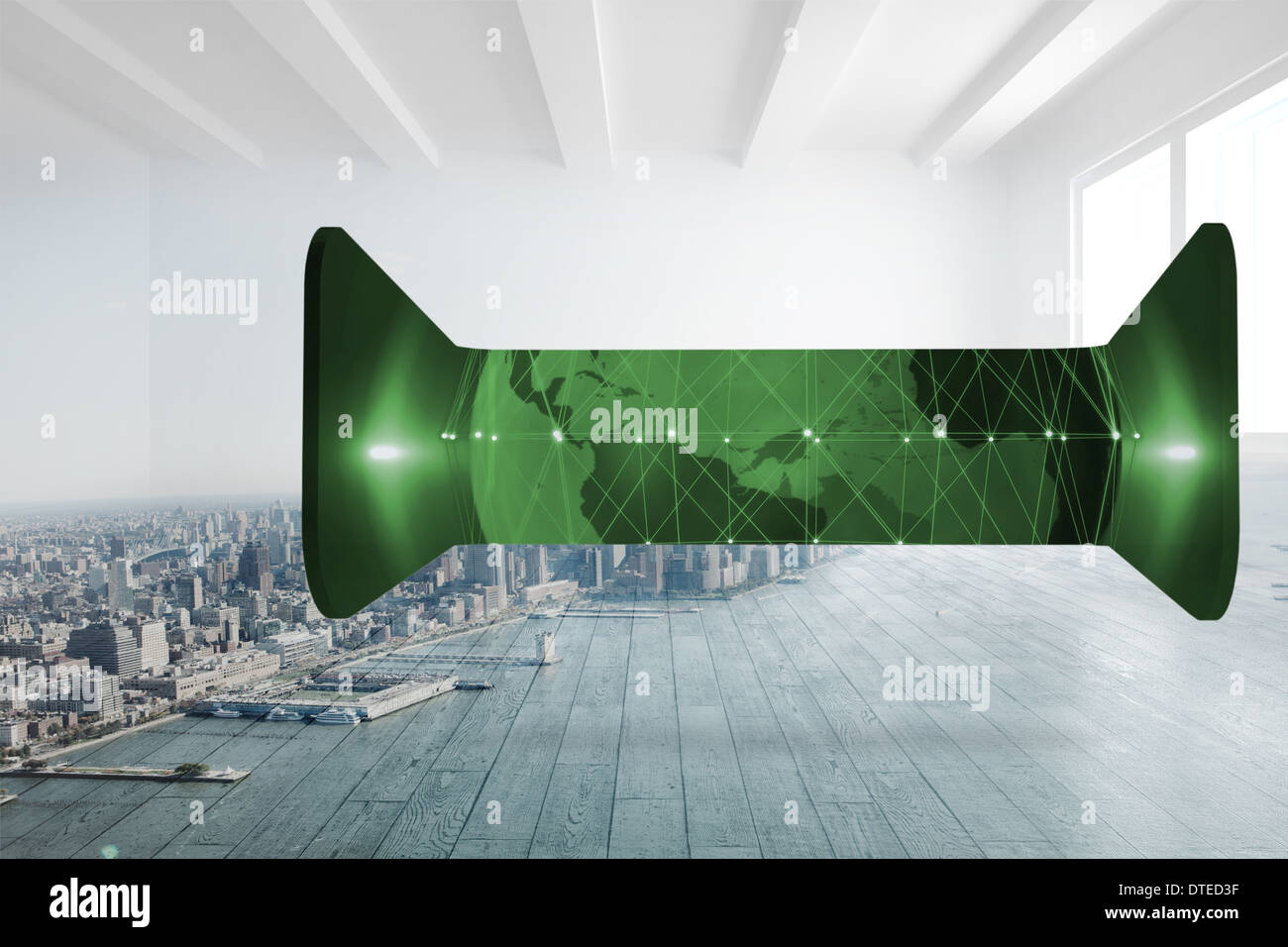 Image composite de la terre verte sur l'écran de résumé Banque D'Images