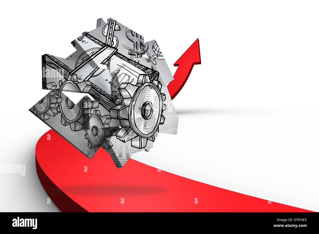 Image composite du dollar sur l'écran de la machine abstraite Banque D'Images