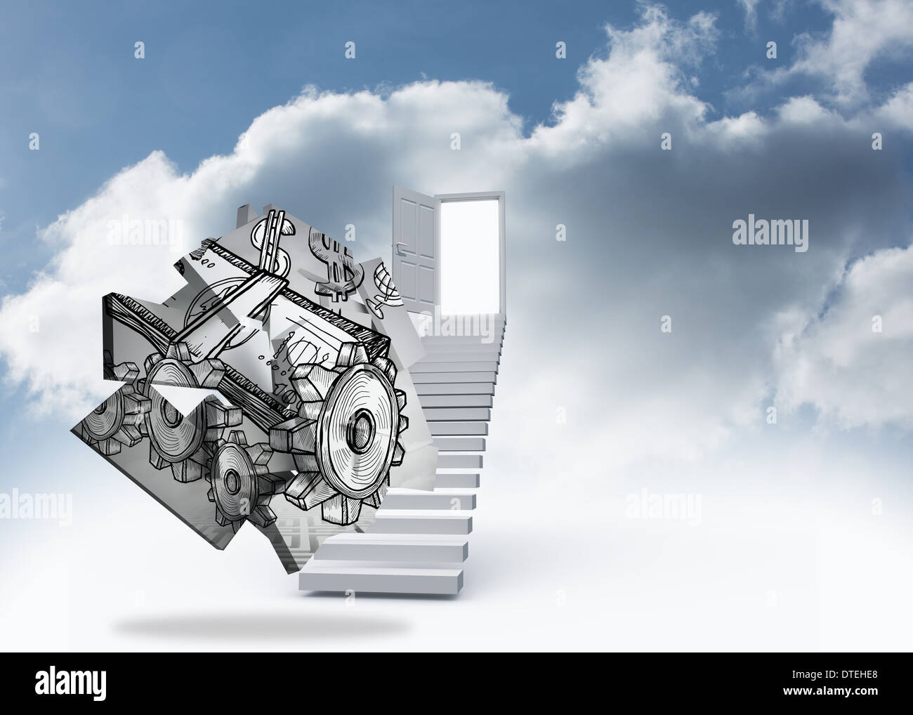 Image composite du dollar sur l'écran de la machine abstraite Banque D'Images