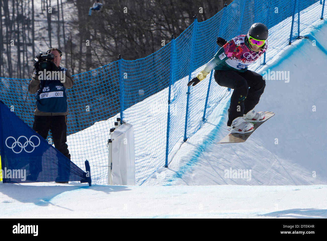 Sochi, Russie, Rosa Khutor parc extrême. 16 Février, 2014. Jeux Olympiques d'hiver de 2014 la Russie mesdames boarder cross Torah Bright de l'Australie au Jeux Olympiques d'hiver de 2014, le snowboard cross dames, Rosa Khutor extreme park, Sochi, Russie, Crédit : Action Plus Sport/Alamy Live News Banque D'Images