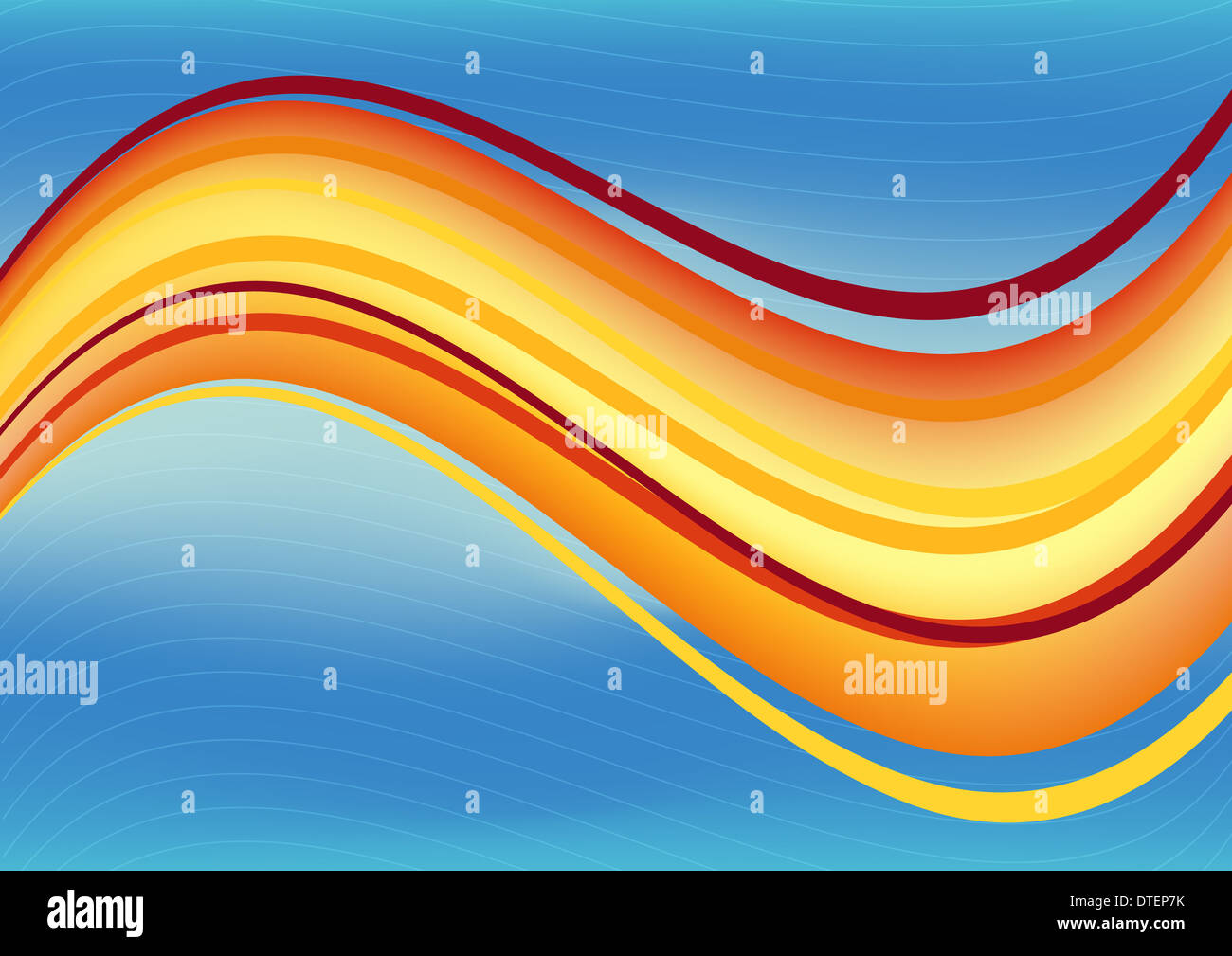 Les vagues bleu et orange fond paquet Banque D'Images
