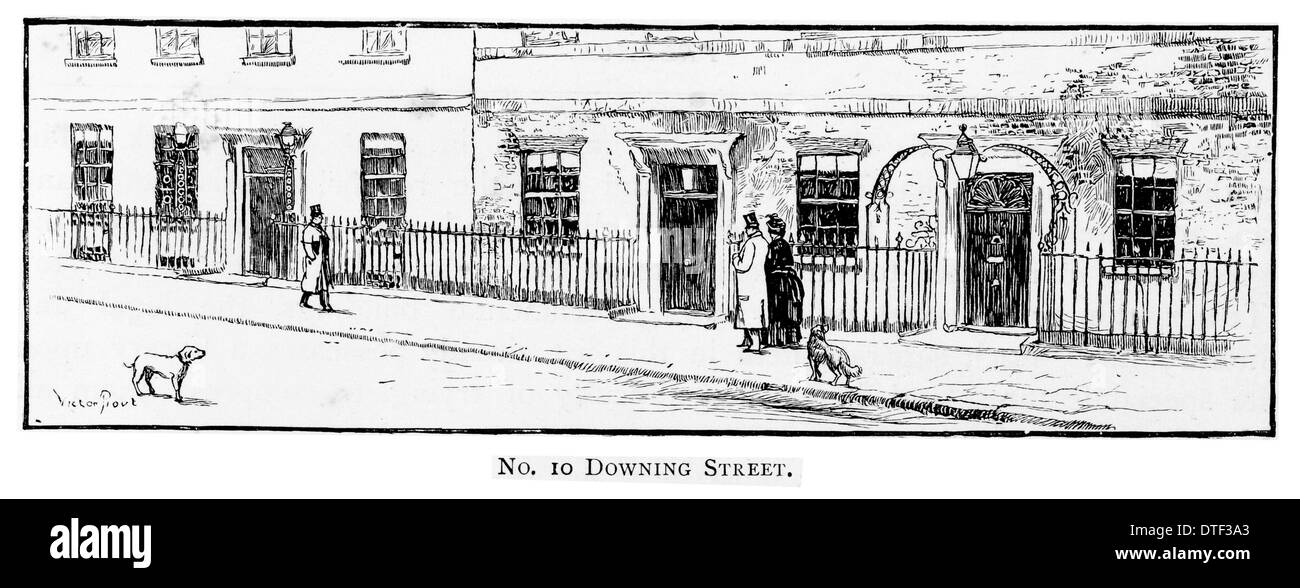 Numéro 10 Downing Street vers 1890 Banque D'Images