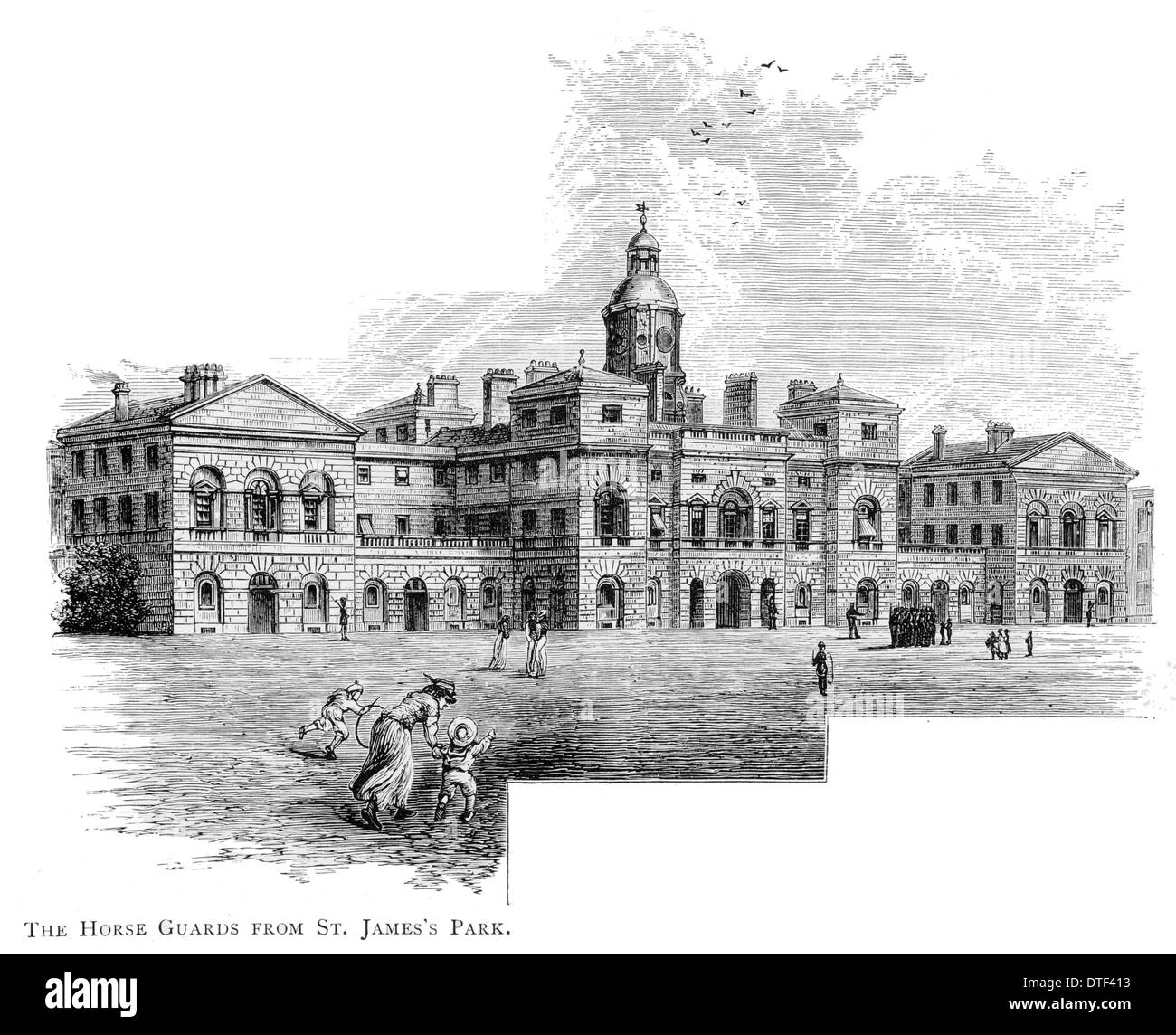 Les Horse Guards de Saint James's Park Westminster vers 1890 Banque D'Images