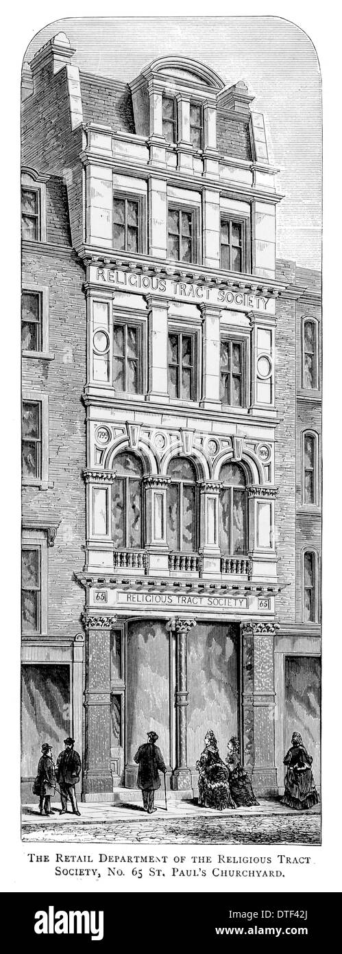 Le Département de détail de la Religious Tract Society numéro 65 de Saint Paul's Churcyard vers 1890 Banque D'Images