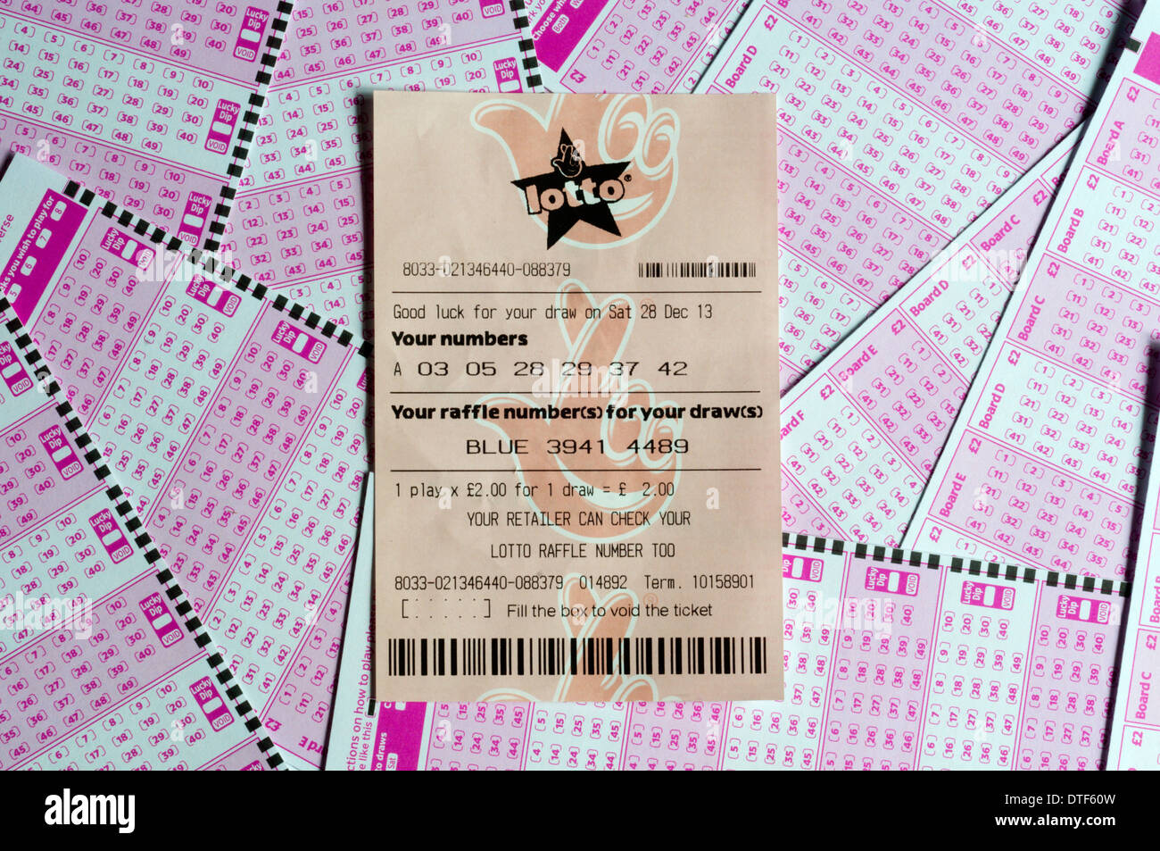 UK National Lottery. Banque D'Images