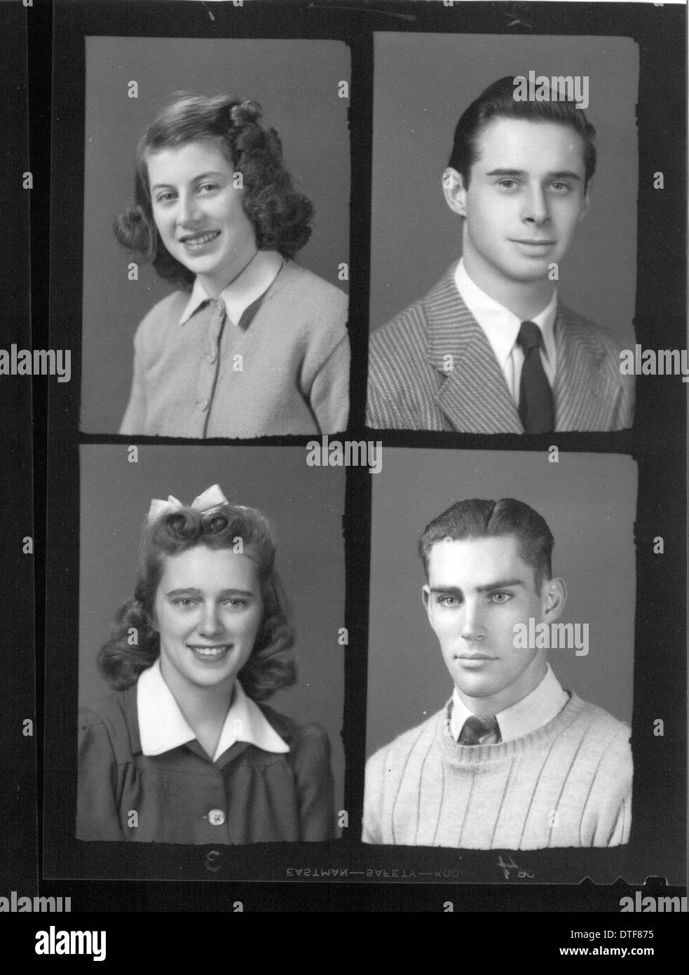 Les portraits de l'annuaire de l'école secondaire McGuffey de 1942 capturent les élèves de cette époque, offrant une vue historique de la vie scolaire au début des années 1940 Les portraits reflètent la mode, les coiffures et l'atmosphère culturelle de l'époque. Banque D'Images