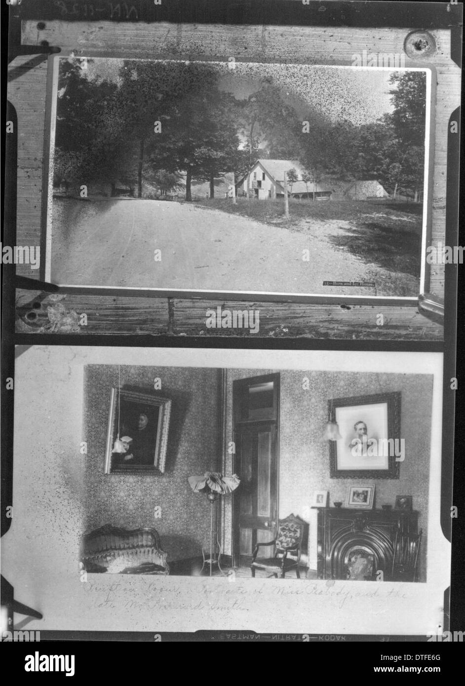 Une photographie composite montrant l'extérieur et l'intérieur de la maison Lee, reflétant l'architecture historique et le rôle des espaces domestiques dans l'éducation des femmes à l'Université de Miami, Oxford, Ohio. Banque D'Images