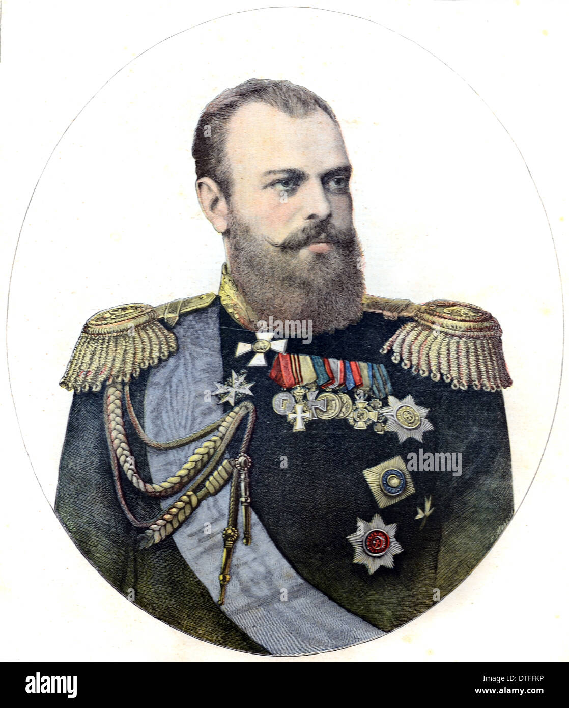 Le Tsar ou le tsar Alexandre III de Russie (1845-1894) Empereur de Russie. Portrait Banque D'Images