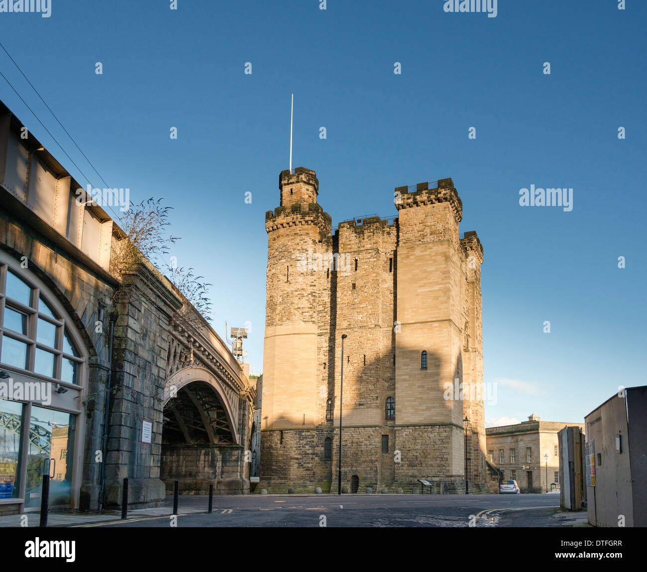 Garder le château de Newcastle-upon-Tyne Banque D'Images
