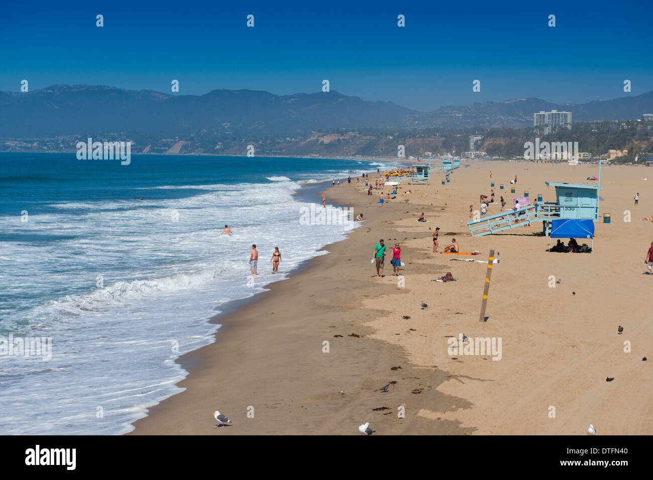 La plage de Santa Monica à Los Angeles, Californie Banque D'Images