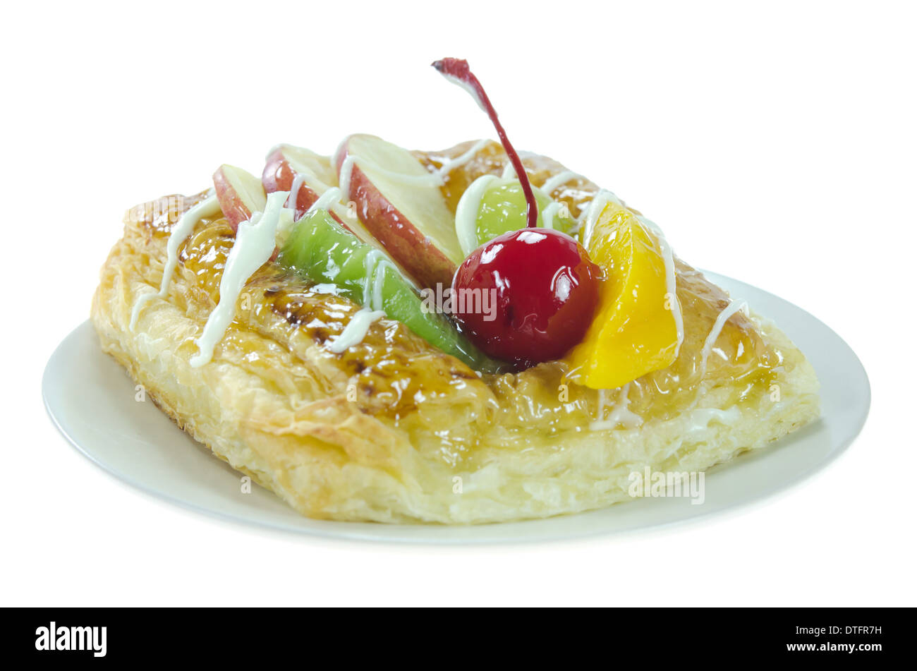 Danois Apple garnie de fruits frais glacés Banque D'Images