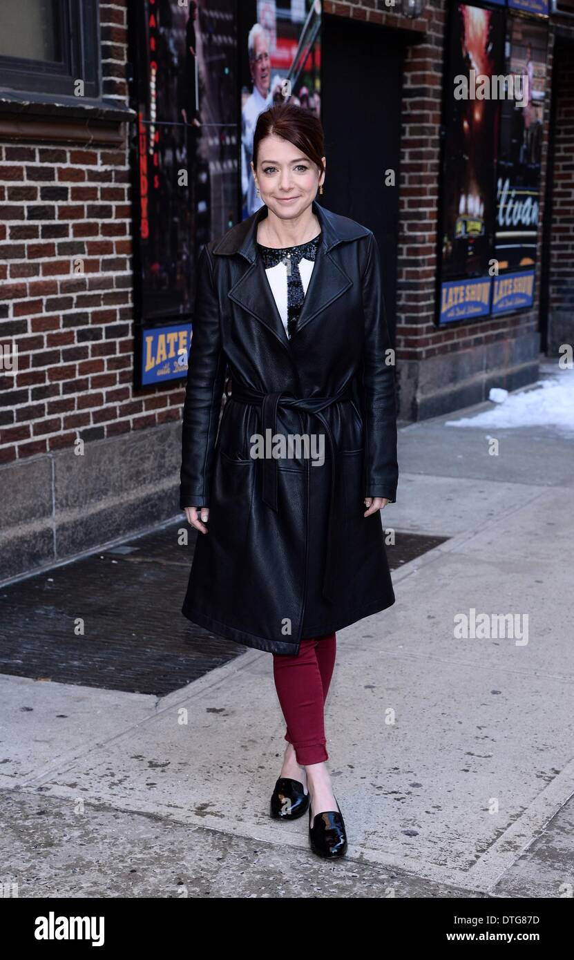 New York, NY, USA. Feb 17, 2014. Alyson Hannigan en apparence pour le talk show Late Show with David Letterman - MON, Ed Sullivan Theater, New York, NY 17 février 2014. Credit : Eli Winston/Everett Collection/Alamy Live News Banque D'Images