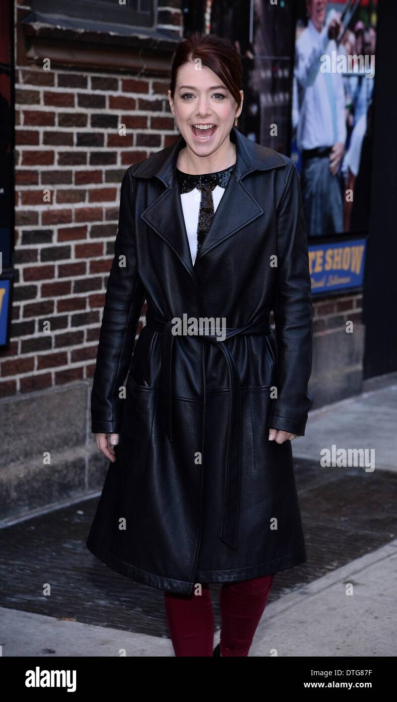 New York, NY, USA. Feb 17, 2014. Alyson Hannigan en apparence pour le talk show Late Show with David Letterman - MON, Ed Sullivan Theater, New York, NY 17 février 2014. Credit : Eli Winston/Everett Collection/Alamy Live News Banque D'Images