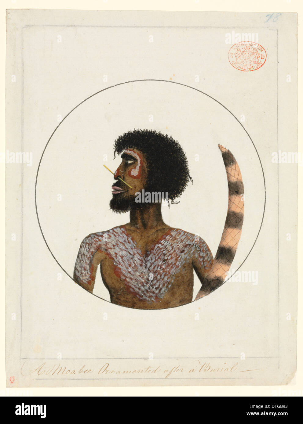 Portrait d'un homme autochtone décoré pour un enterrement Banque D'Images