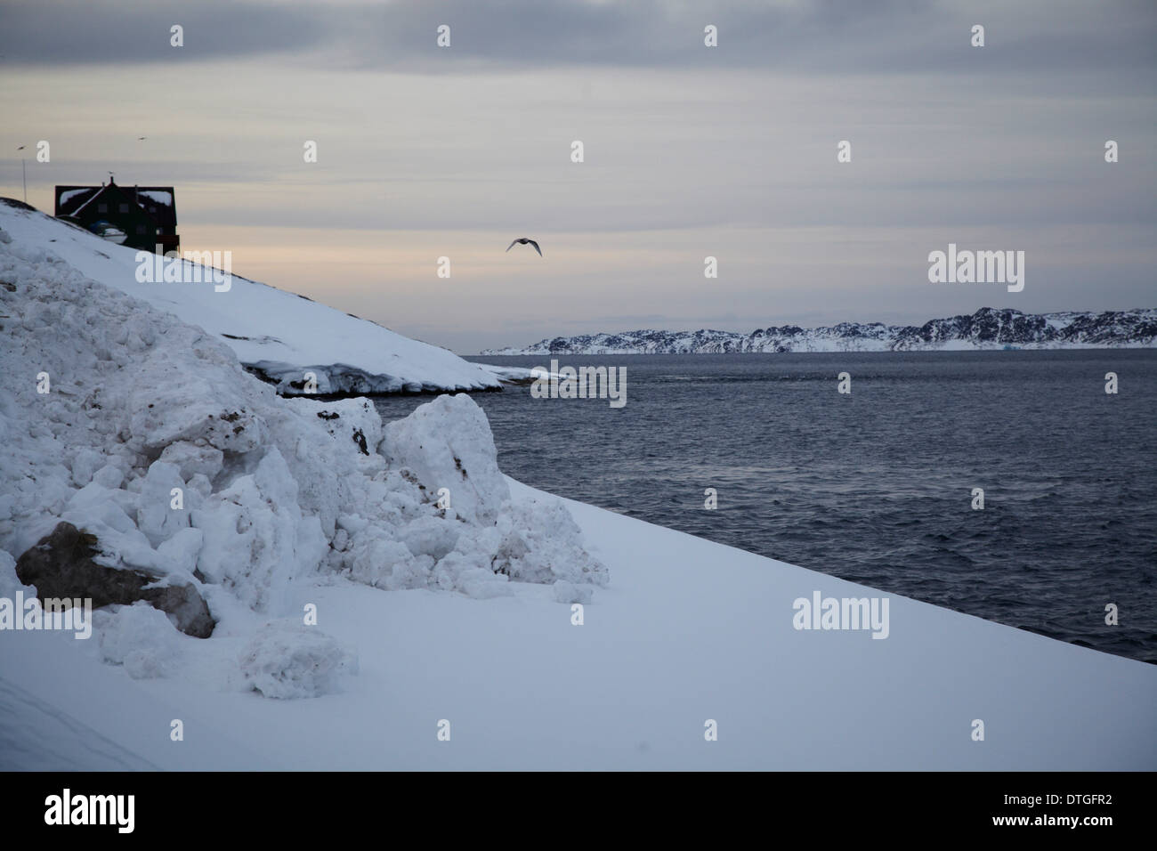 L'extérieur de la ville de Nuuk Groenland Fjord Banque D'Images