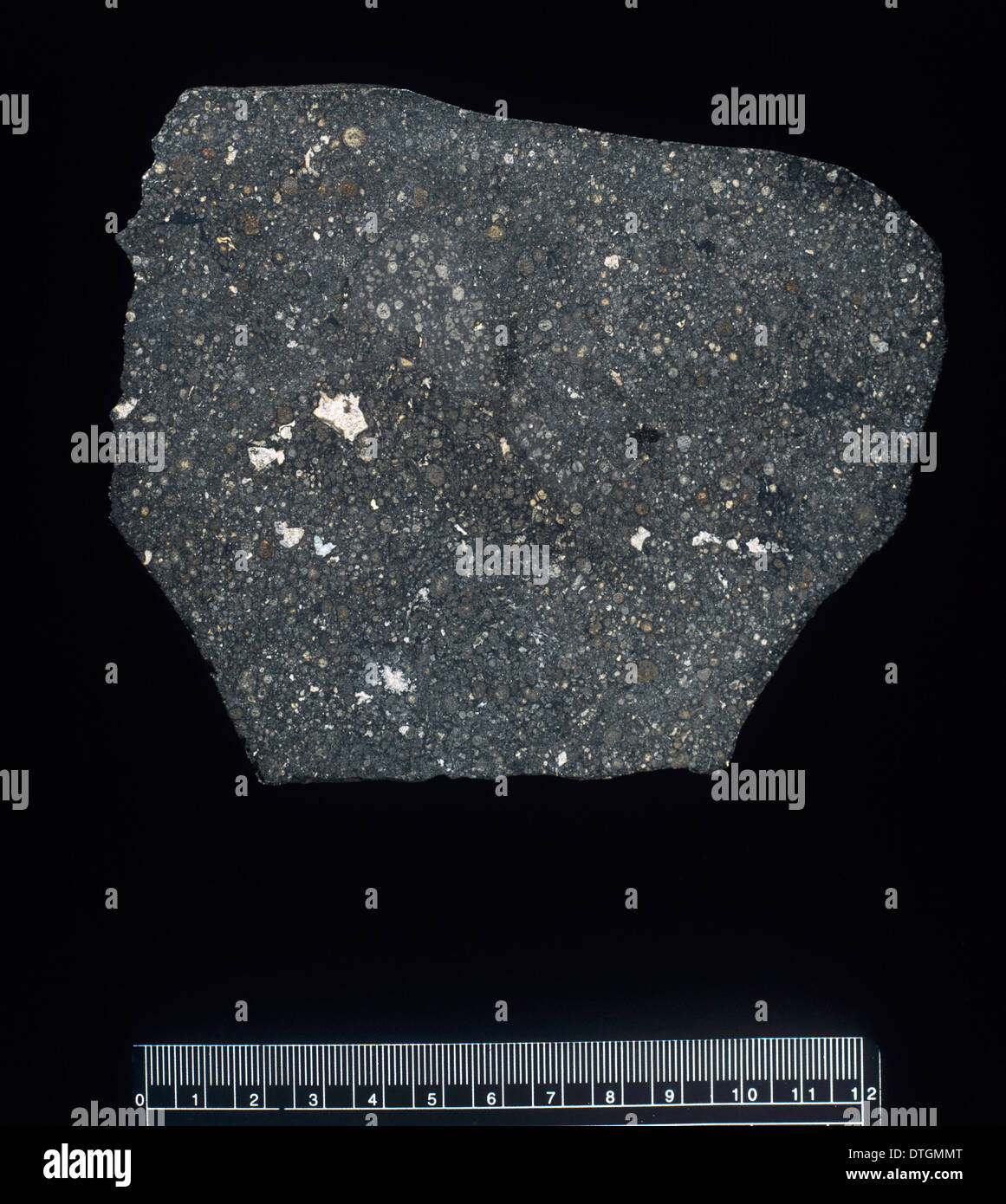 Chondrite CV3 Vigarano Banque D'Images Chondrite CV3 Vigarano Banque D'Images
