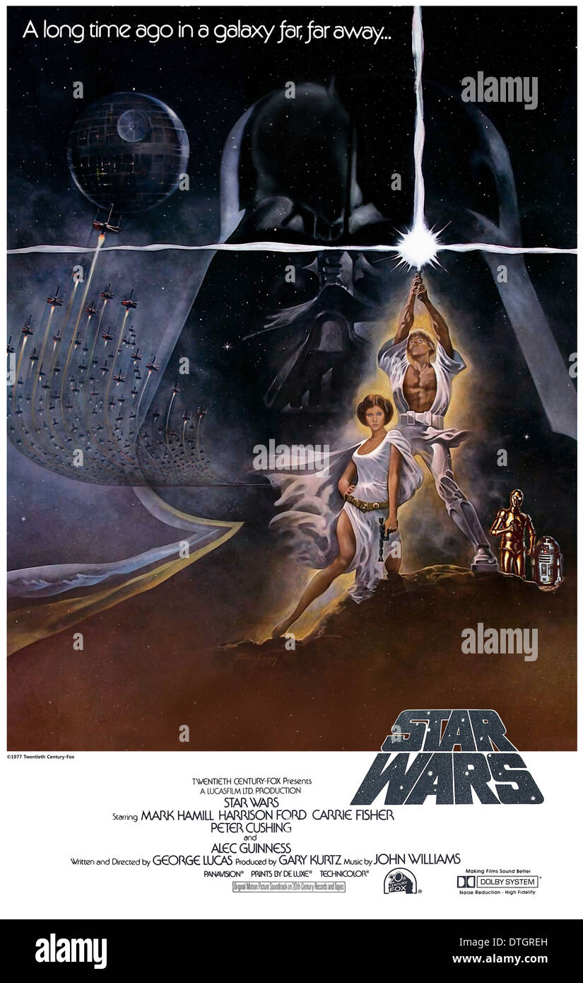 L'affiche de film de la guerre des étoiles - 1977 film réalisé par George Lucas Banque D'Images