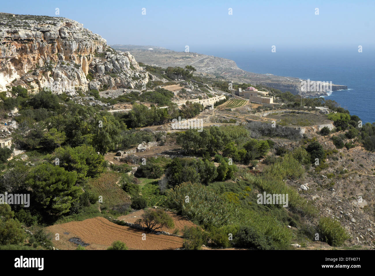 Côte sud de falaises de Dingli, Malte Banque D'Images